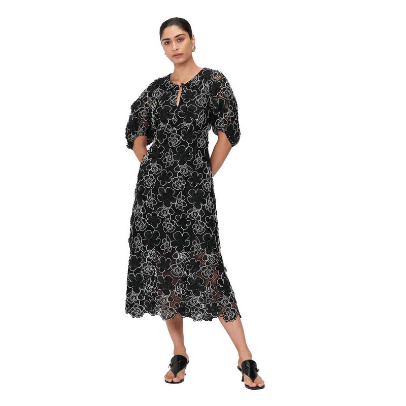 Veronika Maine Contrast Corded Lace Dress image number 0